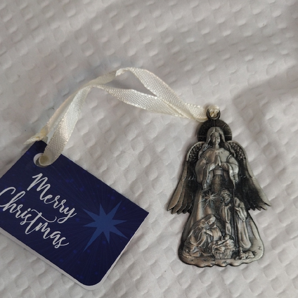 Graceful Silver Angel Ornament